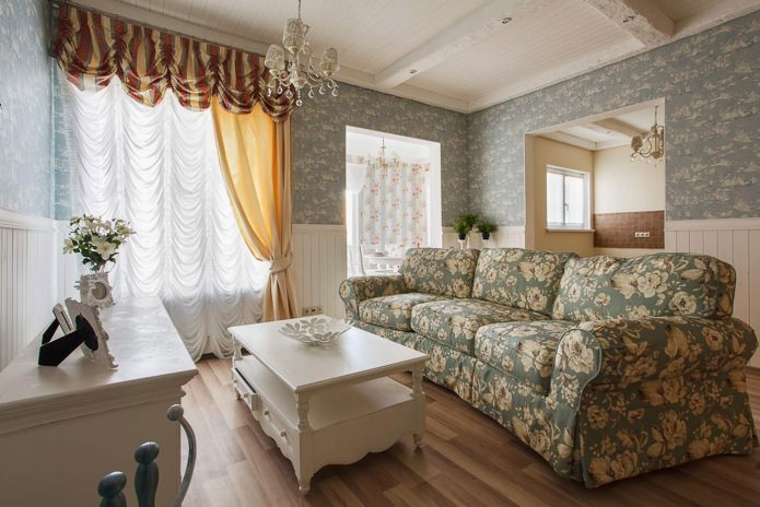 Cortinas estilo provençal para a sala de estar