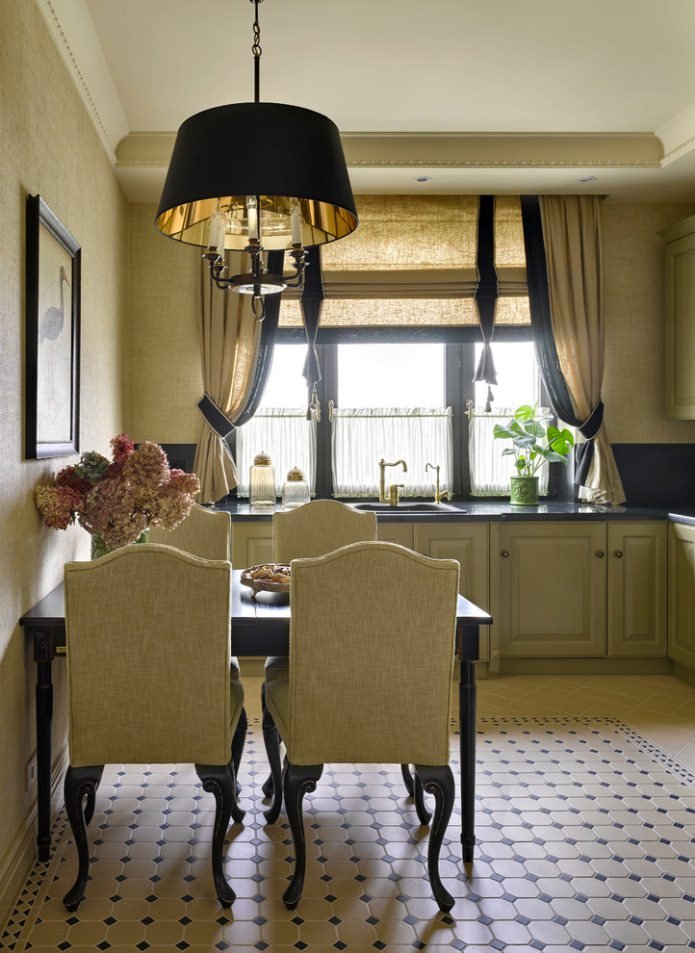cortinas de linho em estilo clássico
