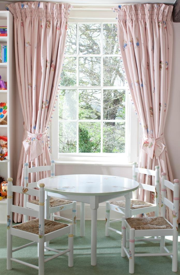 cortinas rosa infantis
