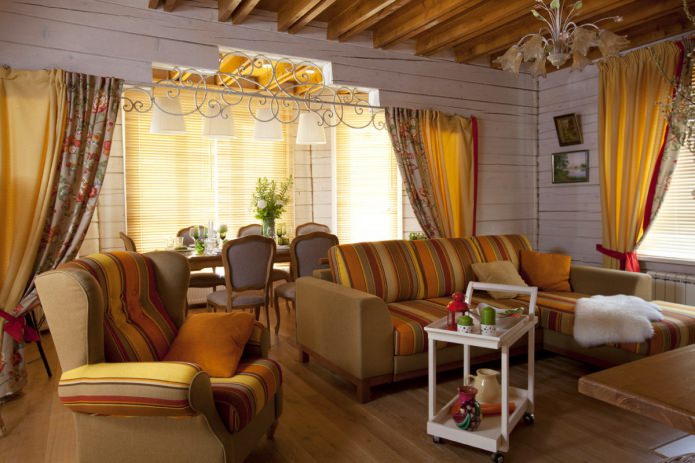 sala de estar em estilo campestre