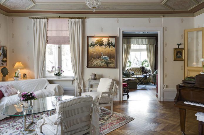 sala de estar em estilo campestre