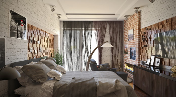 muslin em um quarto estilo loft
