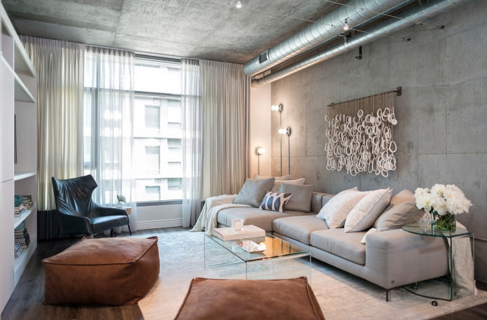 combinação de cortinas com móveis no interior
