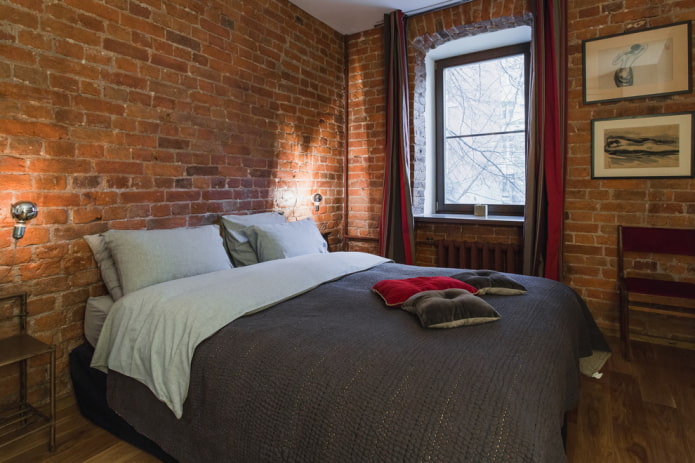 cortinas no quarto no estilo loft