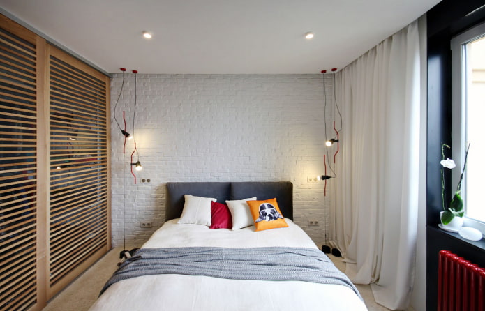 quarto branco em estilo loft
