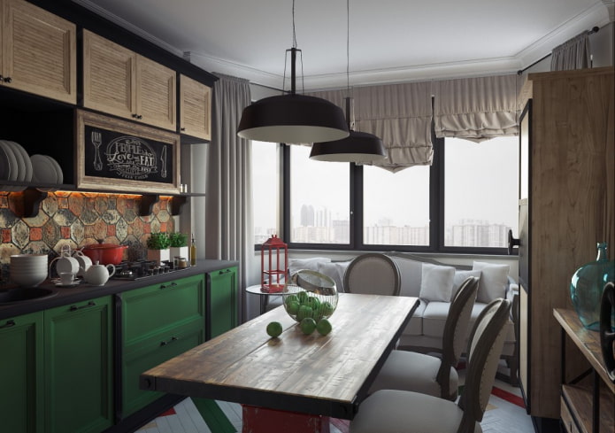 combinação de cortinas de comprimentos diferentes no interior