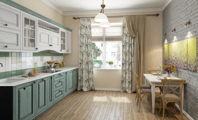 cortinas na cozinha no estilo provençal
