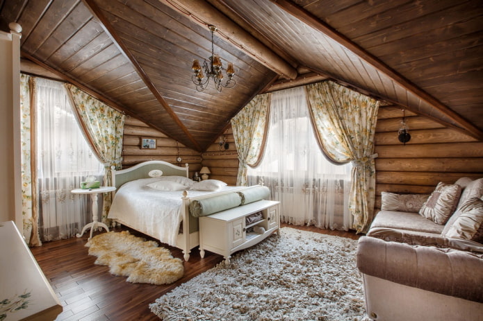 quarto em estilo provençal no interior da casa