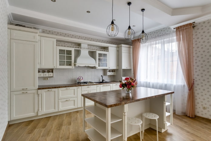 cortinas com ganchos no estilo provençal