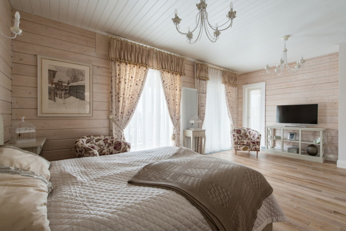 quarto em estilo provençal no interior da casa