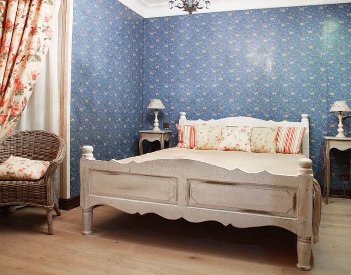 papel de parede azul no estilo provençal