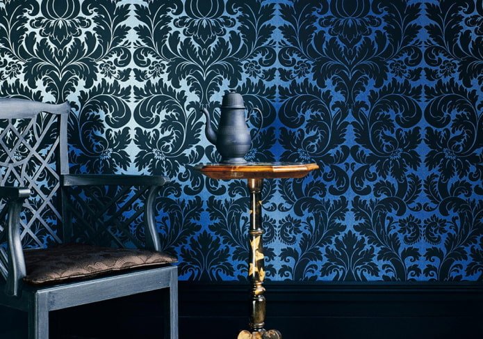 papel de parede preto e azul