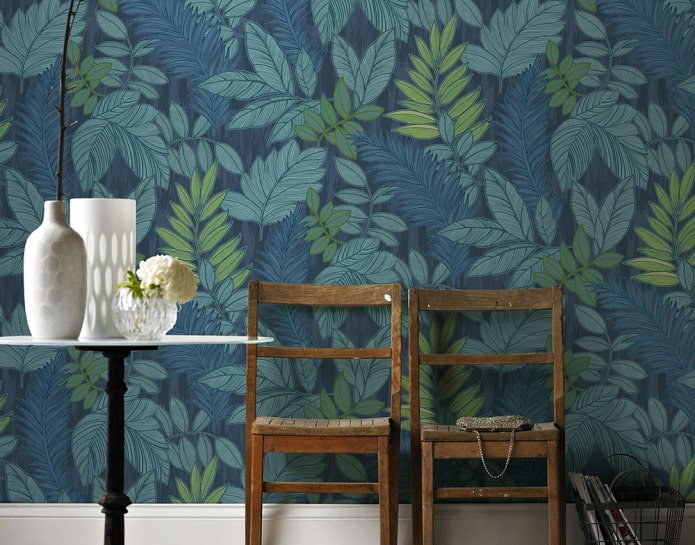 Papel de parede azul e verde