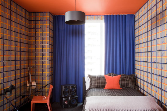 Cortinas azuis brilhantes