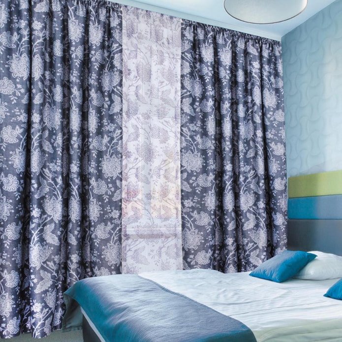 cortinas com estampa floral