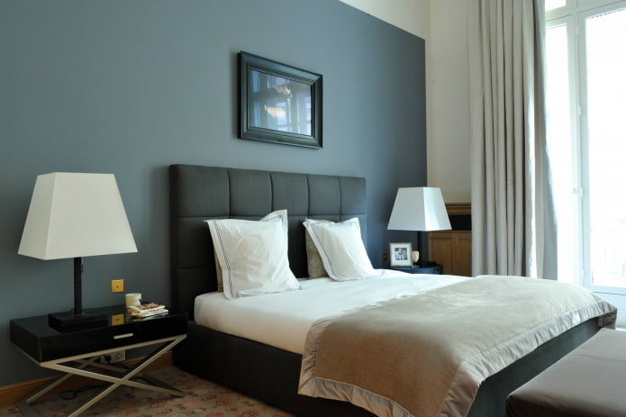 Interior azul e cinza