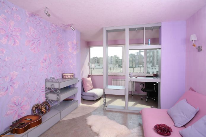 papel de parede lilás-rosa