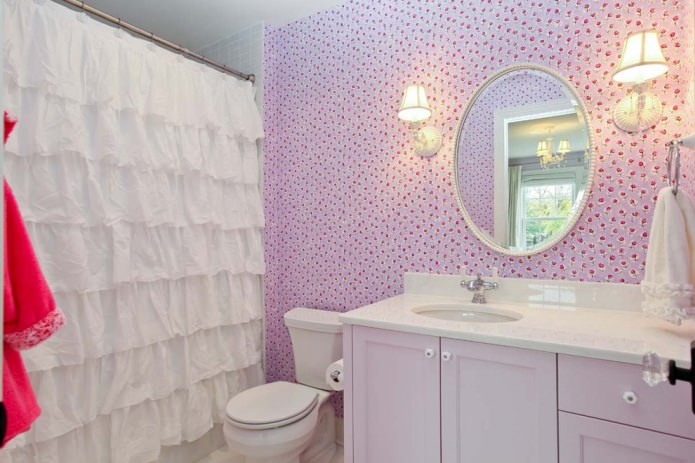Papel de parede rosa e lilás