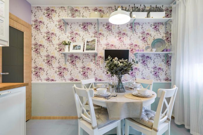 papel de parede floral estilo provençal