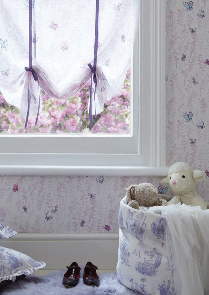 cortinas para papel de parede lilás