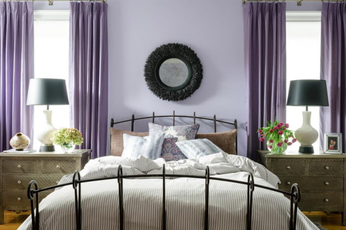 cortinas de tafetá lilás