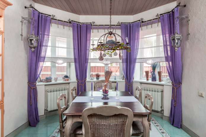 cortinas de linho lilás