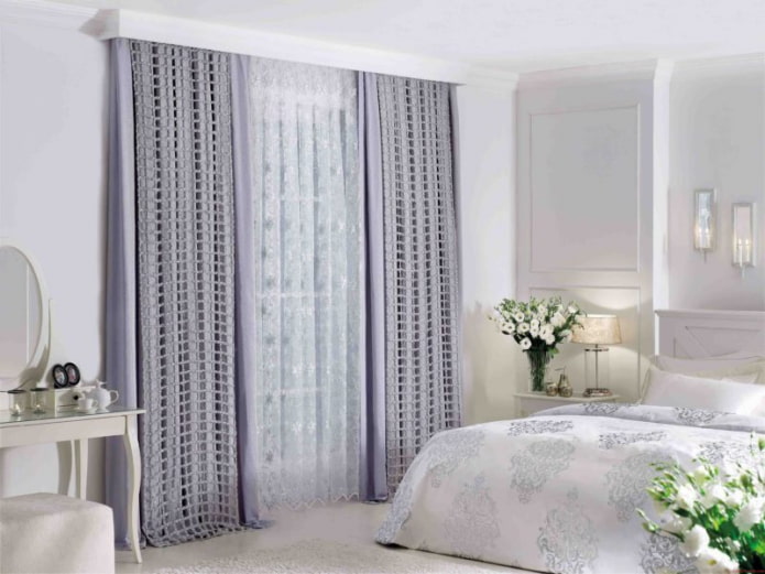cortinas duplas de cor lilás claro
