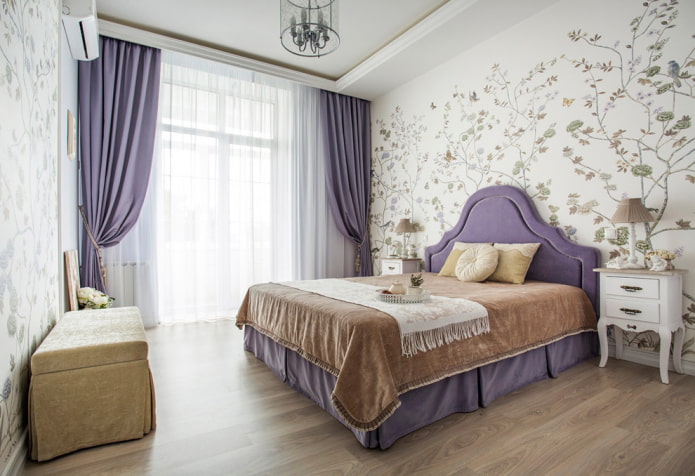 cortinas lilás combinadas com tule