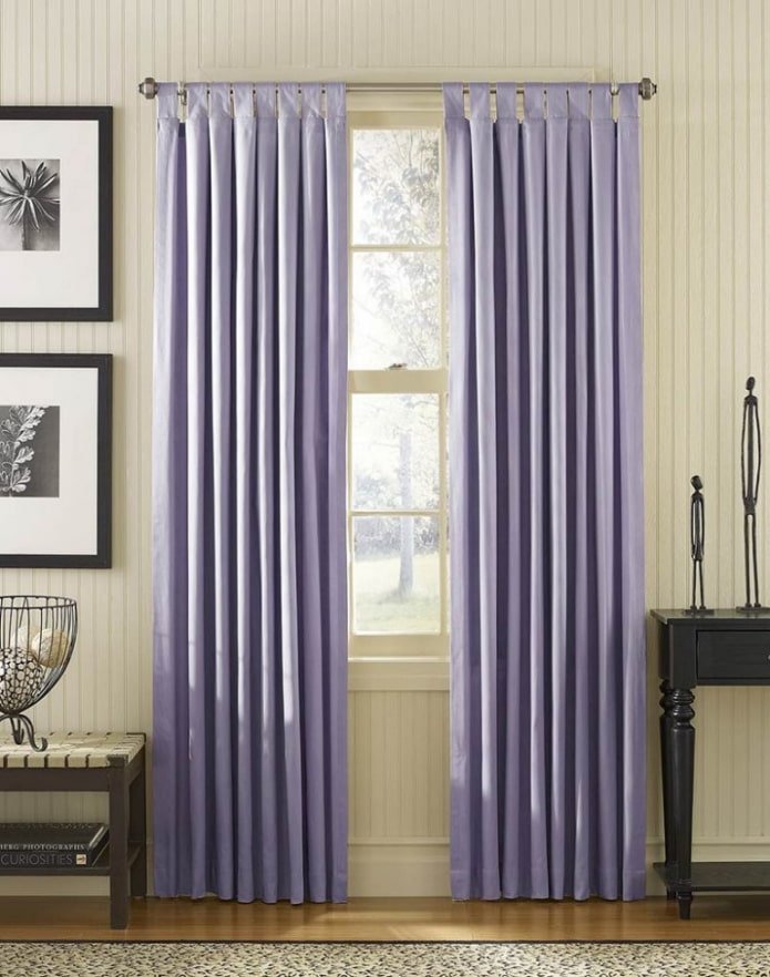 cortinas lilás com laços
