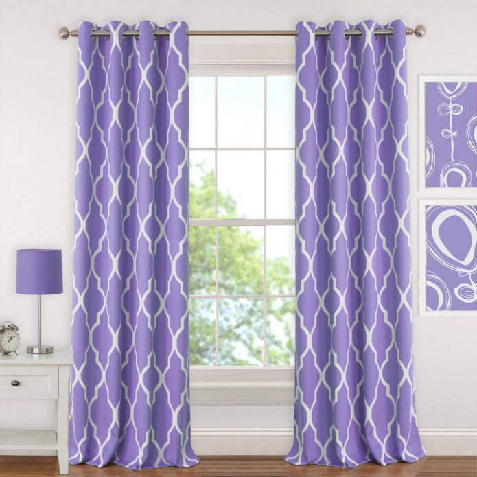 cortinas lilás com ilhós