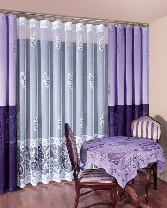 uma combinação de duas cores em cortinas