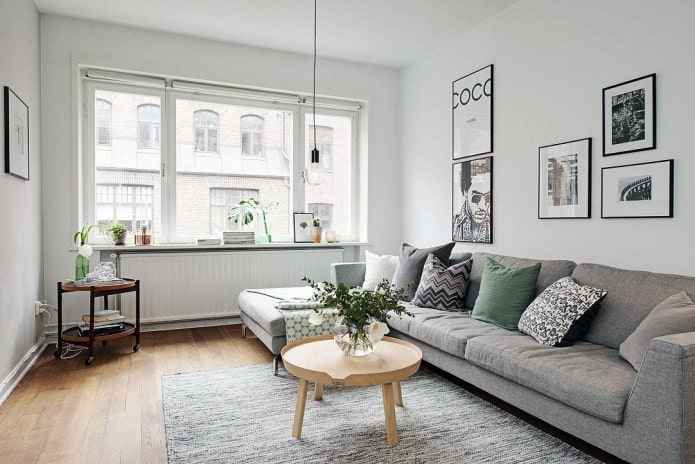 sala de estar em estilo escandinavo