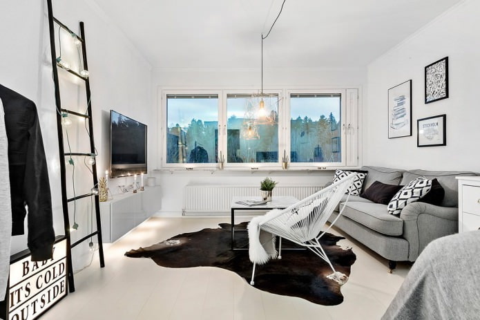 piso claro em um interior de estilo escandinavo