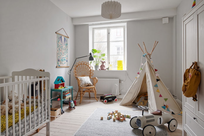 Quarto infantil em estilo escandinavo