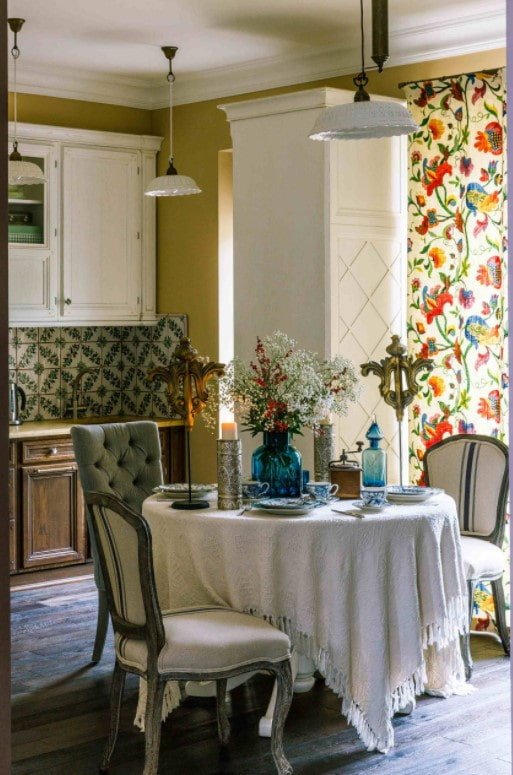 toalha de mesa estilo retrô