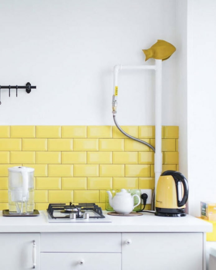 decoração de canos na cozinha