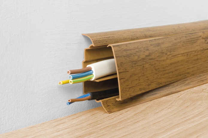 Fios no rodapé