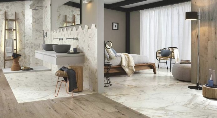 piso combinado em um apartamento