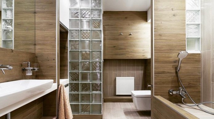 blocos de vidro e azulejos