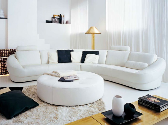 sofá de canto semicircular para sala de estar