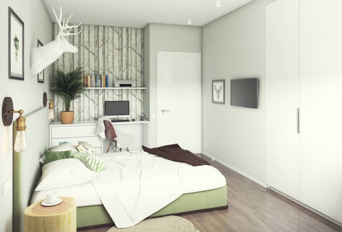 projeto de quarto de 13 m².
