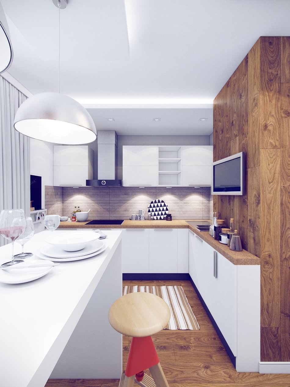 cozinha em apartamento de dois quartos
