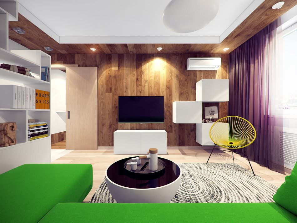 sala de estar em um apartamento de dois quartos