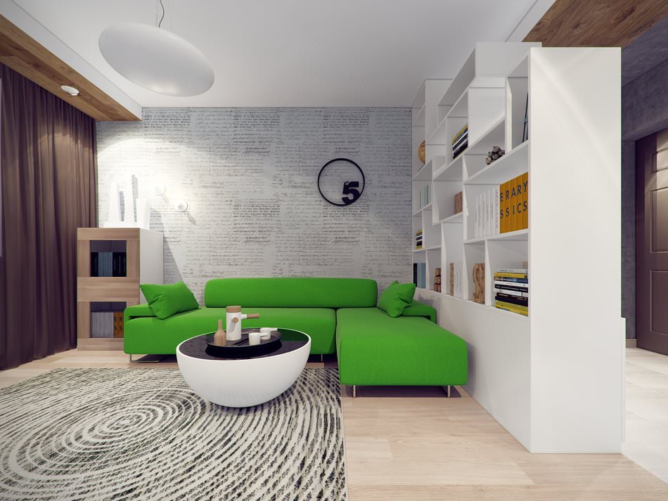 Sala de estar em apartamento de dois quartos