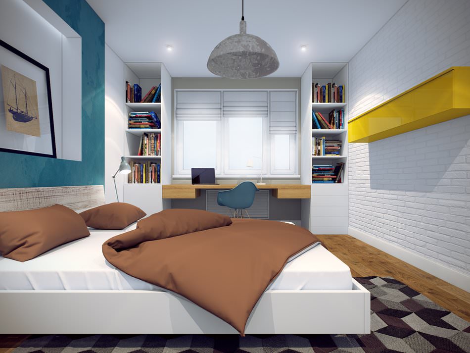 quarto em um apartamento de dois cômodos