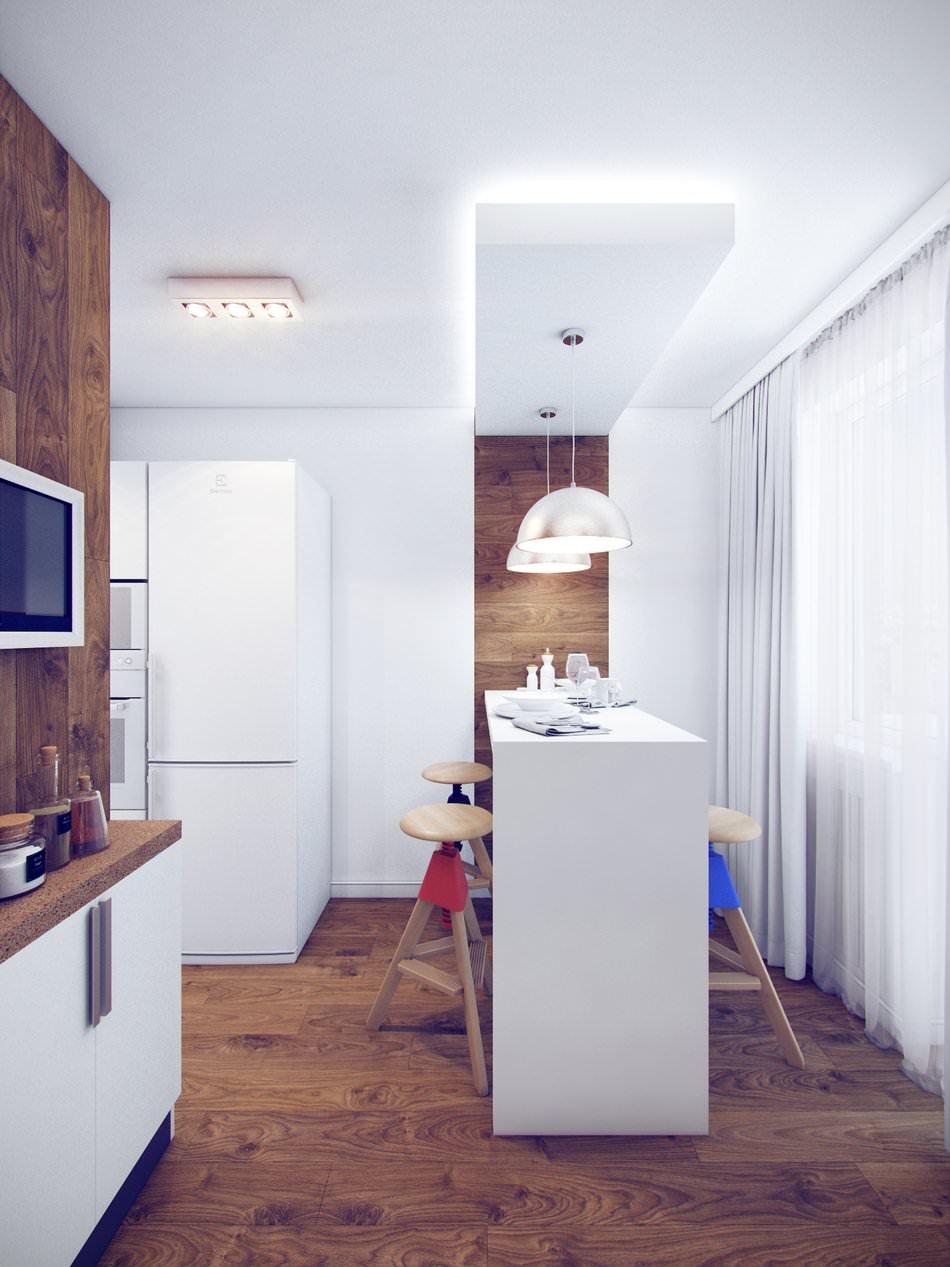 cozinha em apartamento de dois quartos