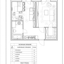 Design moderno de um apartamento de um quarto de 43 m² por estúdio Geometrium-2