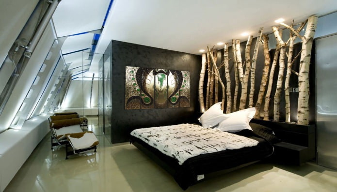 Design de quarto em estilo ecológico