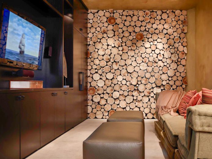 Interior da sala de estar em estilo ecológico