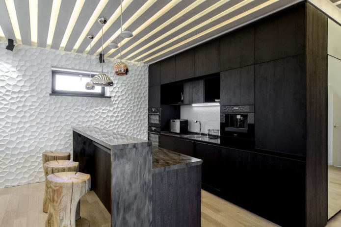 Fita de LED montada em vigas